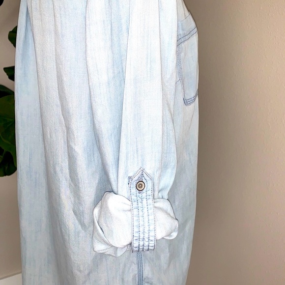 Talbots women’s petites PL 100% tencel lyocell light denim popover shirt LP - Picture 8 of 10